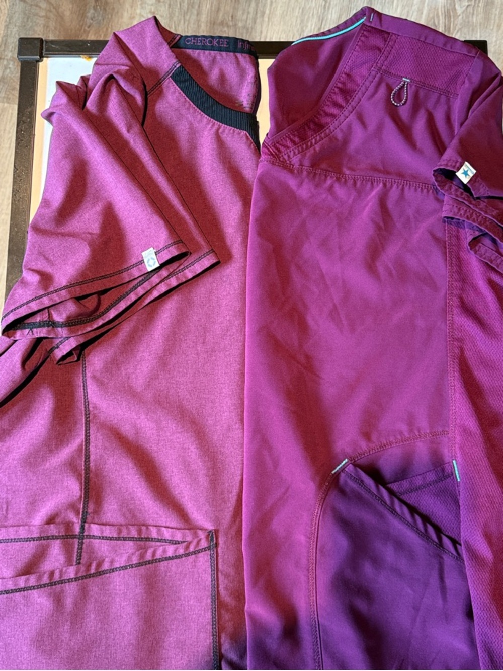 Cherokee and scrub star  Women’s Medical Scrub Tops — Berry Pink
